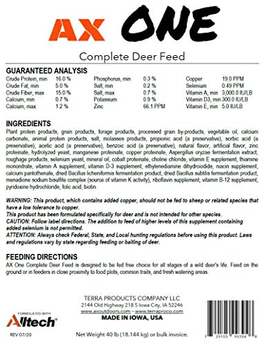 Terra Products Co. AX One - Complete Deer Feed Antler Xcelerator (40lb) - Thumbnail 6