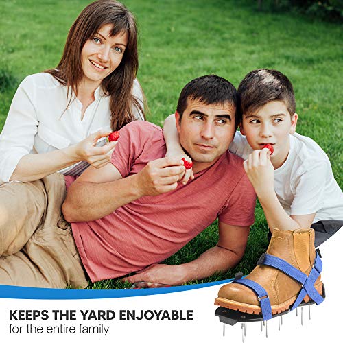 EnvyGreen Lawn Aerator Shoes – Ready-to-Use, Pre-Assembled – One-Size-Fits-All Gardening Shoes – Lawn Core Aerator with X-Strap – Lawn Aerator Spike Shoes for Lawn, Yard, and Roots – Premium Tools