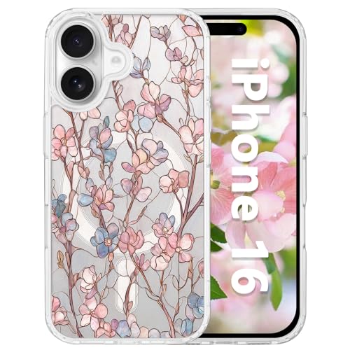Coque fleurie iPhone 16 MagSafe transparente idéale pour le quotidien et les sorties