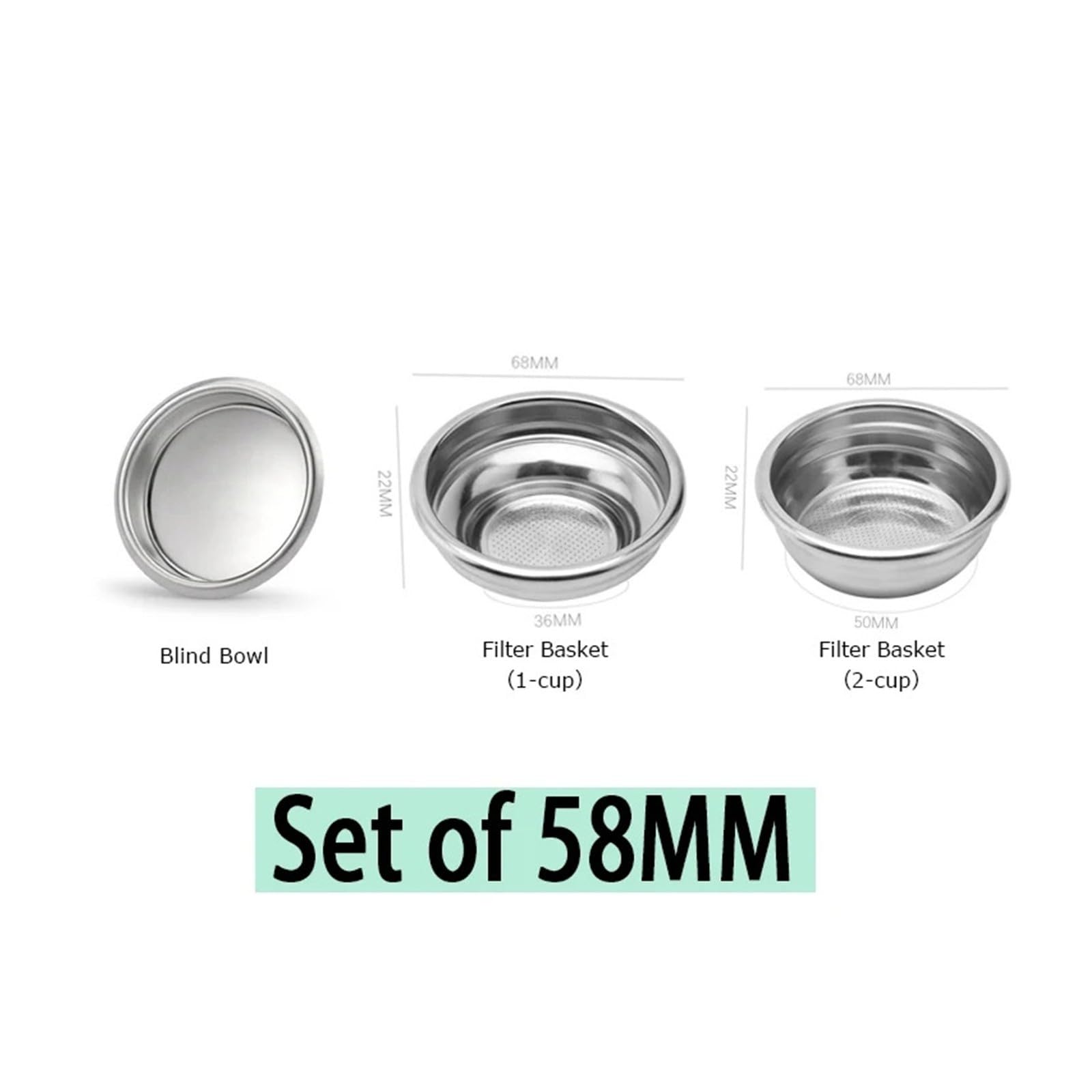 Cesta de filtro de café, Compatible con DeLonghi, Compatible con Breville,
