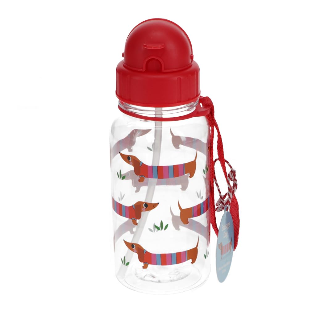 Rex London Red Kids Water Bottle - Sausage Dog 500Ml