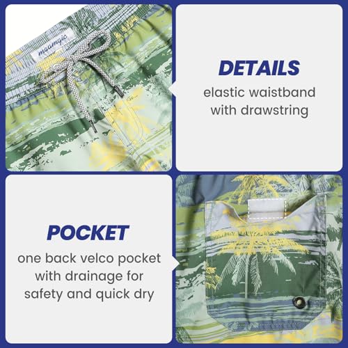 Image of maamgic Mens Slim Fit Swim Shorts Swim Trunks 7 inch Quick Dry Mens Bathing Suits with Mesh Lining