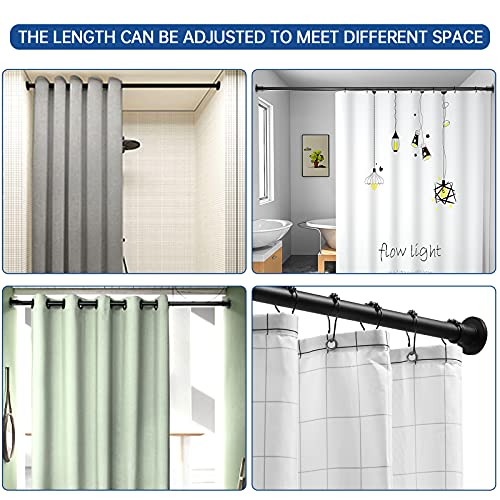 Briofox Industrial Shower Curtain Rod - Never Rust Non-Slip 43-72 Inch Stainless Steel, Matte Black #TOP5