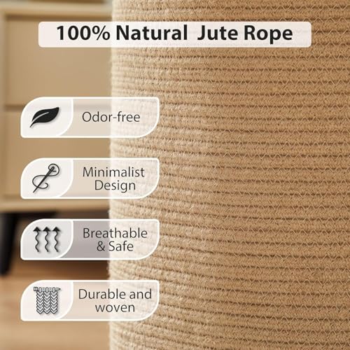 Image of 2GUDD Jute Laundry Bag for Clothes | Laundry Basket for Clothes | Clothes Basket | Toy Storage Basket for Storage (JUTE, 12 x 15 inch)