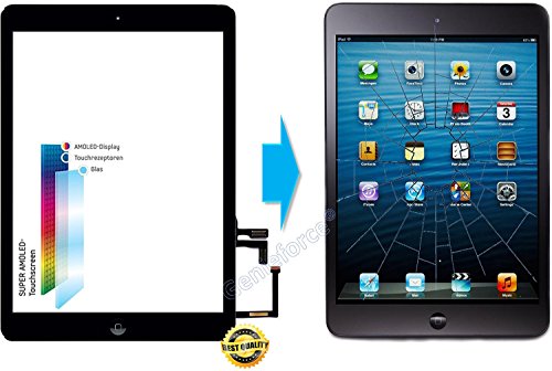 Verre Numériseur pour iPad Air 5 Noir avec Câble Flex