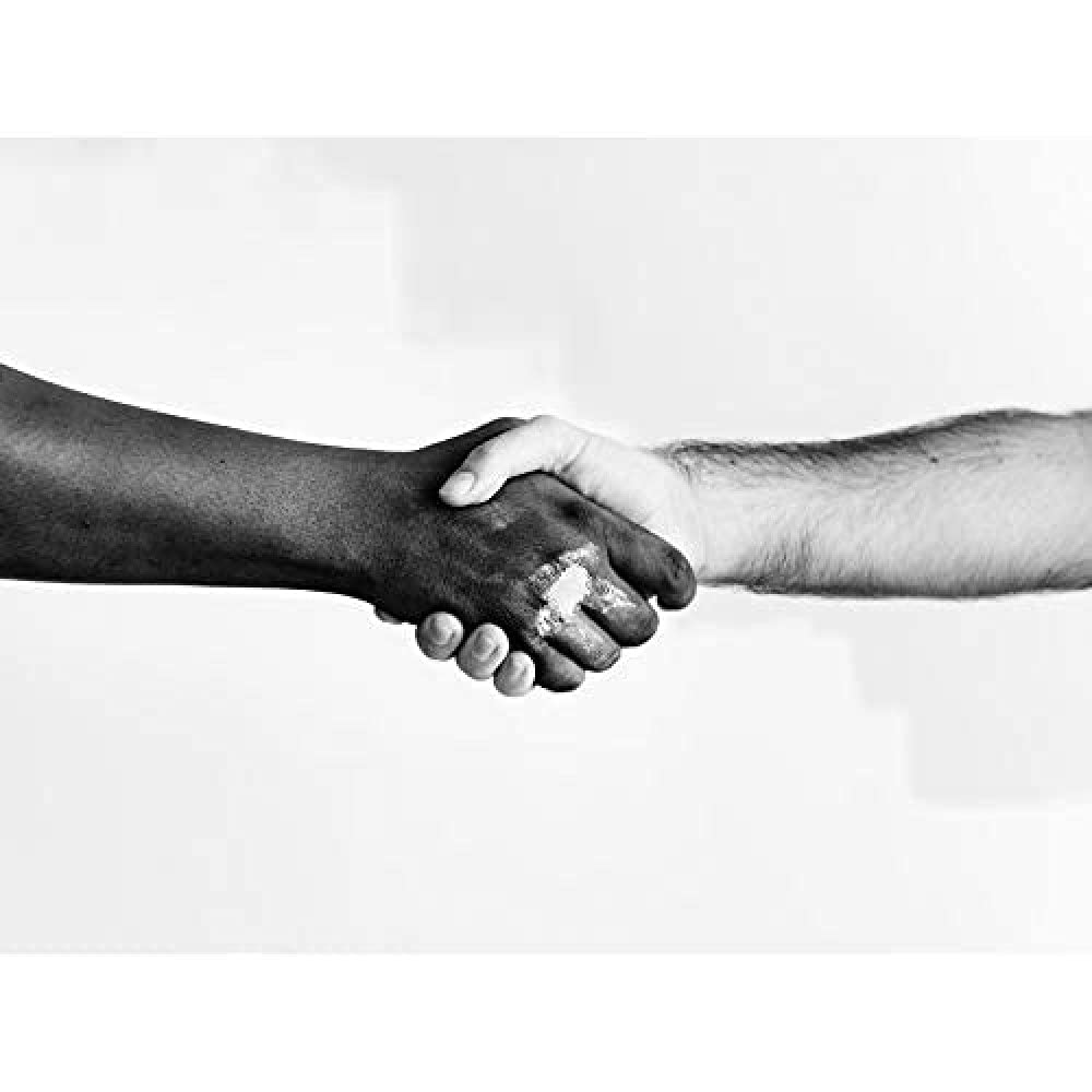 Artery8 Handshake Greeting Arms Black White Unframed Wall Art Print Poster Home Decor Premium
