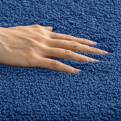 Image of enera Microfibre Bath Mat | Soft & Absorbent 2650 GSM | Non-Slip Latex Backing | Quick Dry, Washable Multipurpose Floor Mat for Bathroom, Bedroom, Kitchen & Home (Opella 40 x 60 cm) (Midnight Blue)