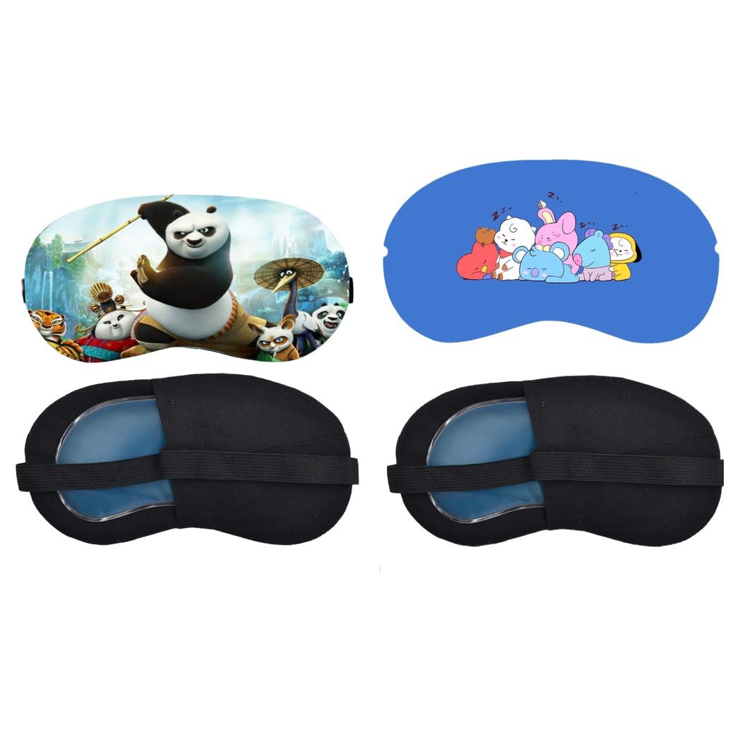 Aoxeria Kung Fu Panda, Kawaii Friends Sleeping Eye Mask Combo, Soft Comfortable Light-Blocking Eye Cover for Women, Men & Kids, Reusable Blindfold for Night Sleep, Nap, Travel, Flight (Pack of 2)-image-34