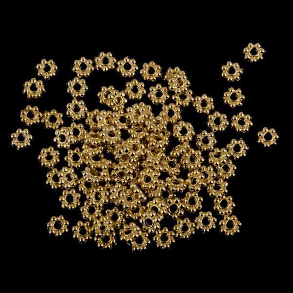 SNAPPSY 2X 100pcs Gold Snowflake Daisy Flower Spacer Beads Charms Jewelry DIY 6mm-picture-40