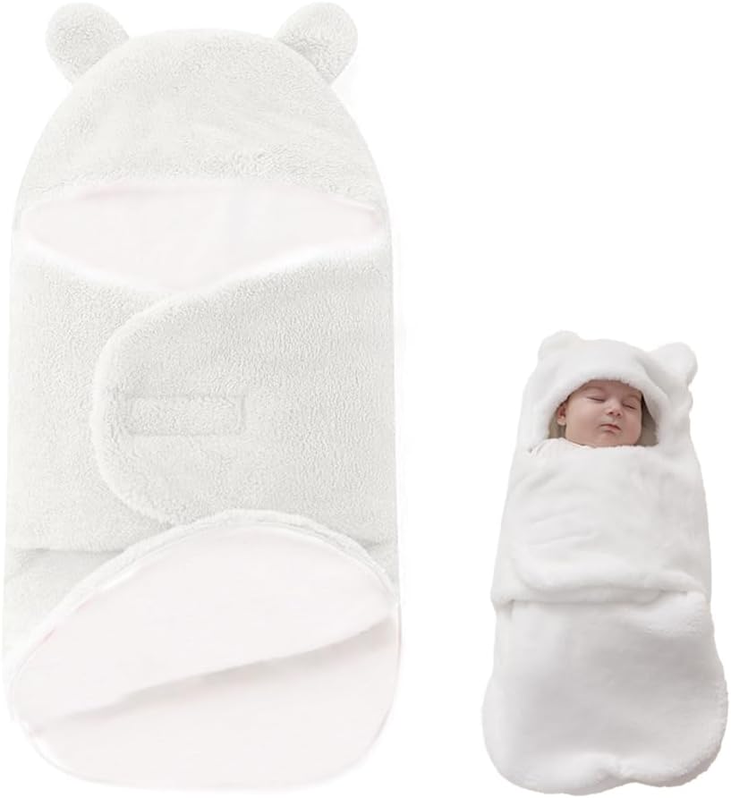 XIFAMNIY Saco de dormir para bebé recién nacido, manta de recepción de felpa suave para bebé, envolturas suaves para dormir para bebés de 0 a 3 meses