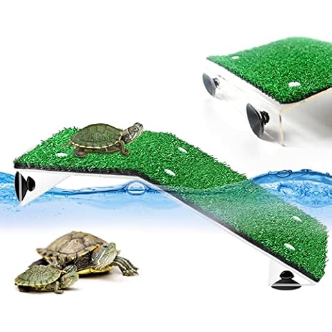 Turtle Basking Platform, Floating Turtle Pier, Reptiles Terrapin Dock with Ramp Ladder, Reptile Resting Terrace Rest Platform, Cup Turtle Ladder for Aquarium Fish Tank Decor Terrarium Accessory Cover