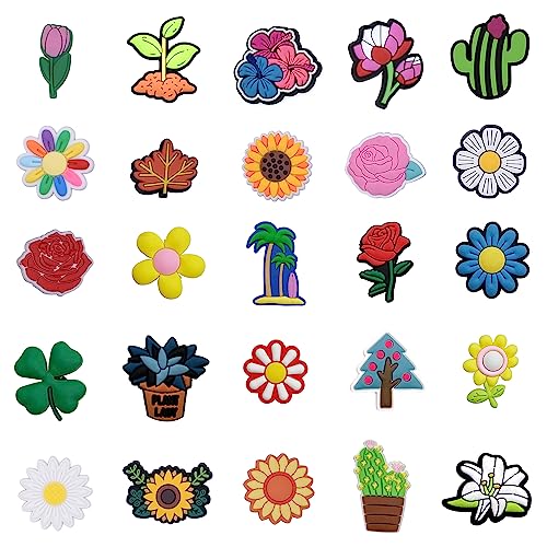 25 Stück Garten-Schuhdekorationen, florale...