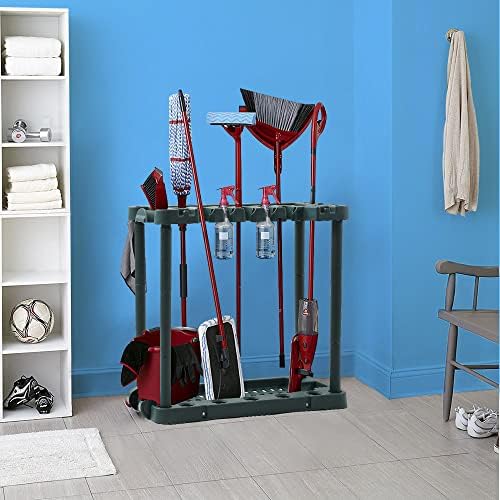 Unibos Freestanding Garden Tool Rack Storage Trolley with Wheels - Holds Over 30 Tools Ideal for Sheds Garages Garden Yards Portable Organiser