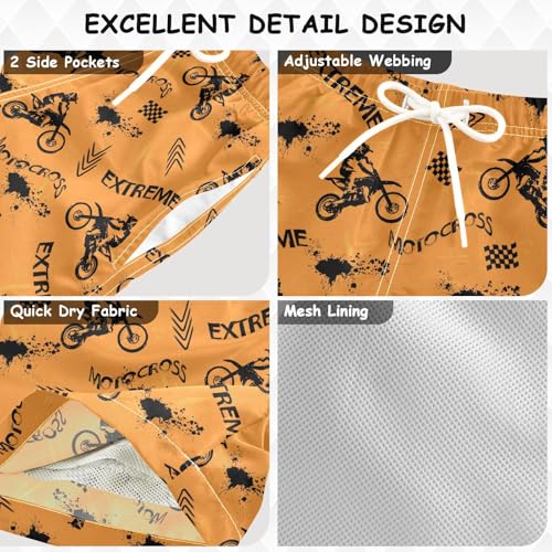 Boy Swim Trunks Quick Dry Swimsuit Bathing Suits Beach Board Shorts with Mesh Lining 8-16Years3