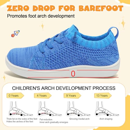 Image of LeIsfIt Toddler Shoes Girls Boys Wide Shoes Kids Zero Drop Minimalist Sneakers Barefoot Slip on Tennis Sneakers