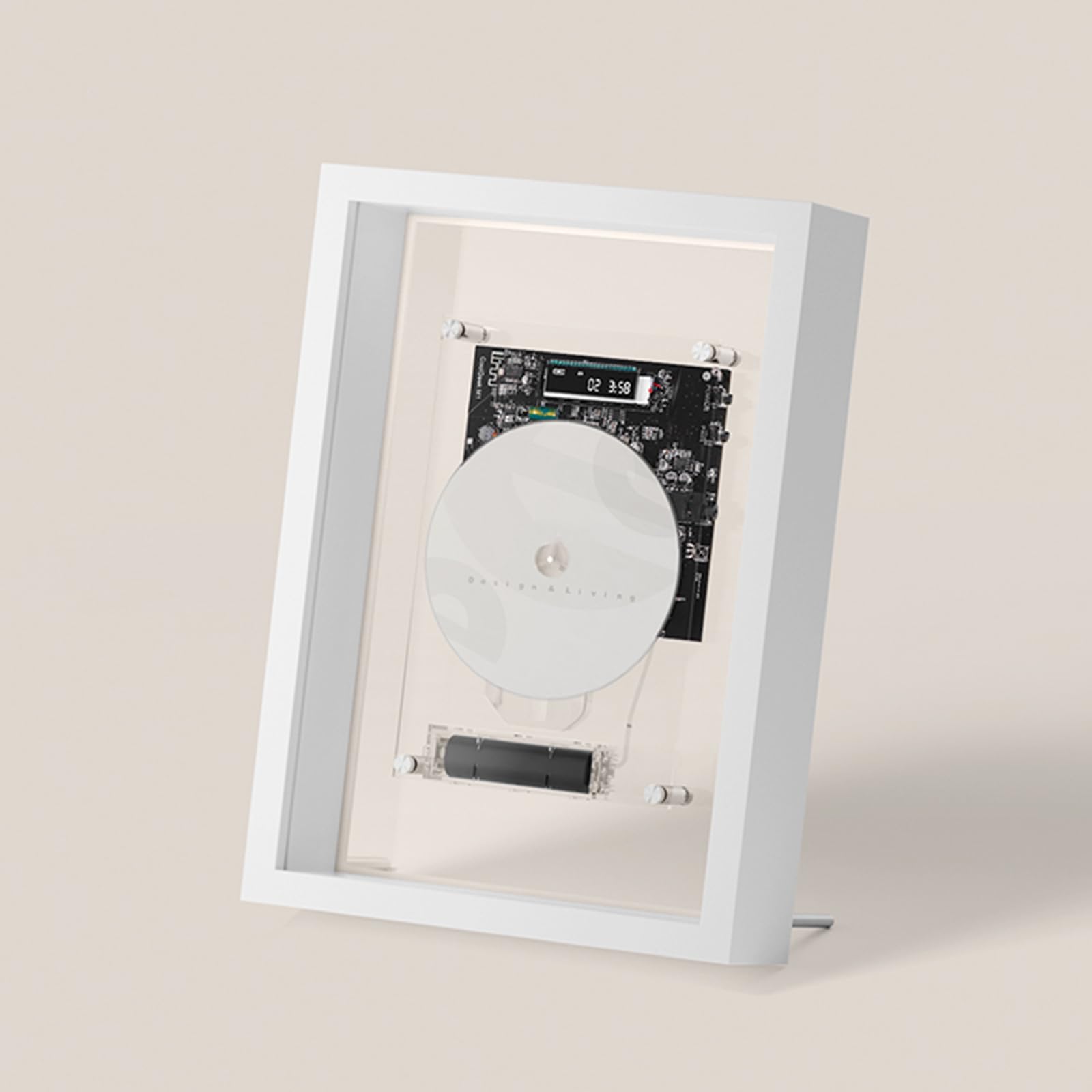 Reproductor de CD montado en la pared con control remoto, Bluetooth 5.0 y salida AUX de 3.5 mm, diseño de marco de música para decoración del hogar u oficina