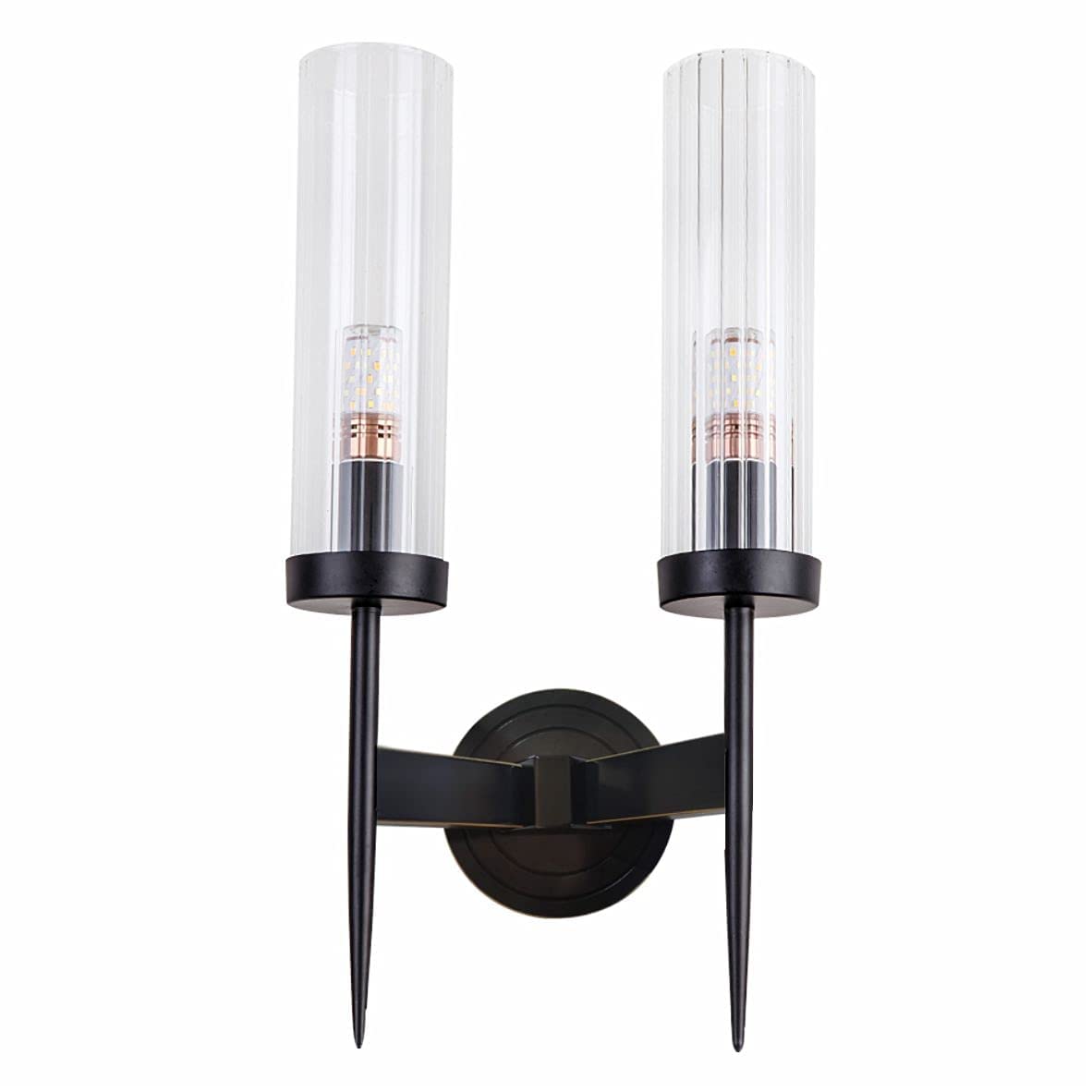 HXYSXHJUO Mid-Century Modern Wall Sconce, Clear with Crystal Cylindrical Lampshade,Minimalist Decor Vanity Lighting for Bathroom Bedroom Living Room Hallway