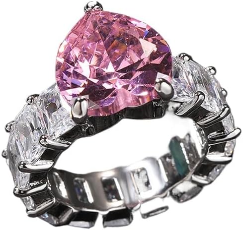 Solid Gold over S925 Sterling Silver Heart-Shaped Moissanite Band Ring, Vintage Aesthetic Stackable Band, Gift for Lady