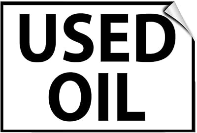 Used Oil Hazard Waste Label Decal Sticker 7 Inches X 5 Inches