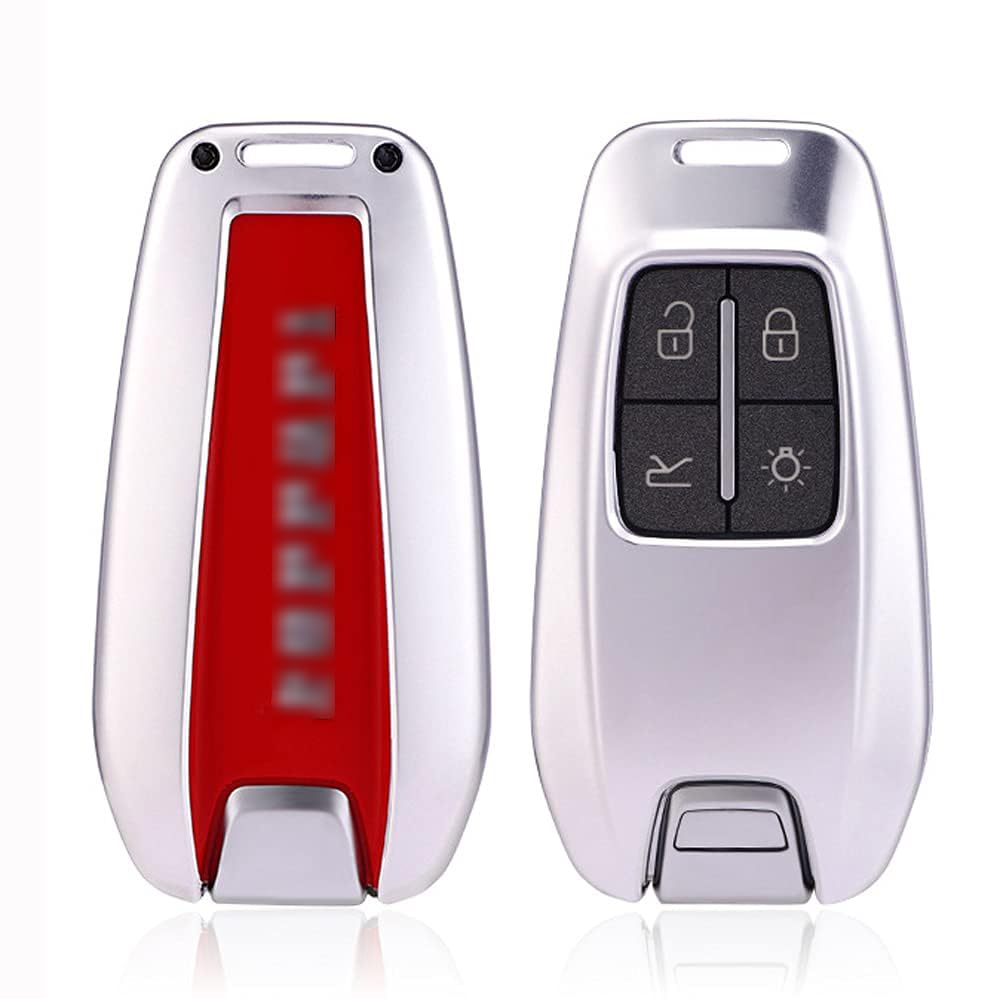 ontto Car Key Fob Cover Keyring for Ferrari ST90 F8 488 812 458 F430 accessories Aluminum Alloy Keyless Key Case Remote key Shell key Holder Protection 1 Piece Silver