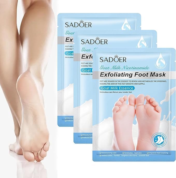 ERITIN Foot Peel Mask for Women & Men | Peeling & Exfoliating Foot Mask for Dry Cracked Feet, Removes Dead Skin & Calluses, Hydrates & Smooths Cracked Heels (Pack of 1) (GOAT MILK)