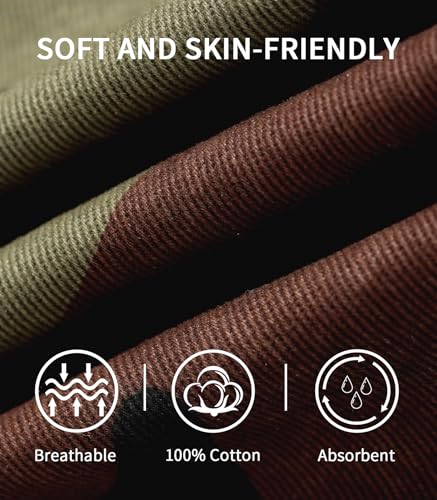 Cargo Pants for Men Casual Outdoor Relaxed Fit Camo Work Pants with 8 Pockets No Belt4