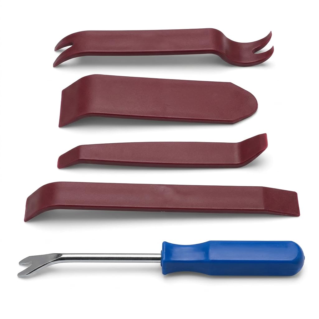 FunWorth 5 Pcs Car Trim Removal Tool Set, Metal Clip Remover, Non-Scratch