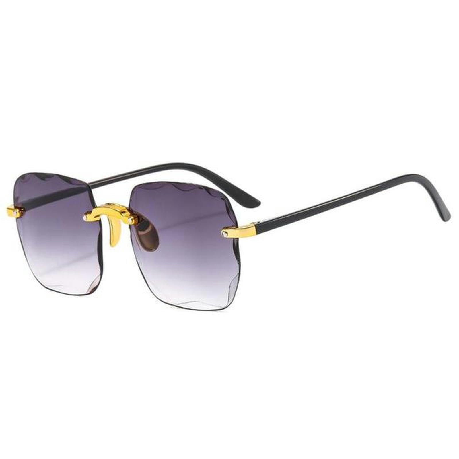 NOGRAX Okulary bezramowe kwadratowe okulary przeciwsłoneczne vintage metalowe okulary przeciwsłoneczne gradientowe okulary przeciwsłoneczne