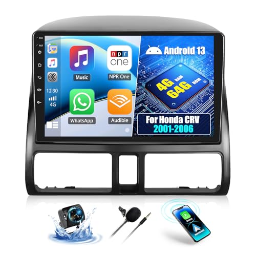 OiLiehu 4G+64G Android 13 Autoradio pour Honda CRV 2001-2006 avec CarPlay Android Auto sans Fil,...