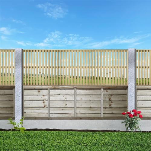 Premier Tuscany Pack of 3 6x2ft (W: 6ft x H: 2ft) Decorative Capped Vertical Slatted Trellis Pressure-Treated Garden Panel Fence Topper/Wall Art/Pergola/Divider Width 1828mm x Height: 616mm