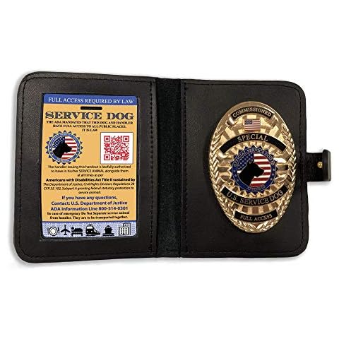 XpressID Premium Quality Leather Service Dog Badge Wallet - ID Holder for Service Animals Cover