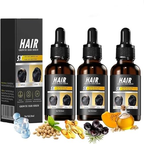 Dafeila FoliclicleBoost 5x Crecimiento del cabello Sero, suero de densidad del cabello de impulso folículo, sueros del cuero cabelludo para el crecimiento del cabello, regreso rápido (3PCS)