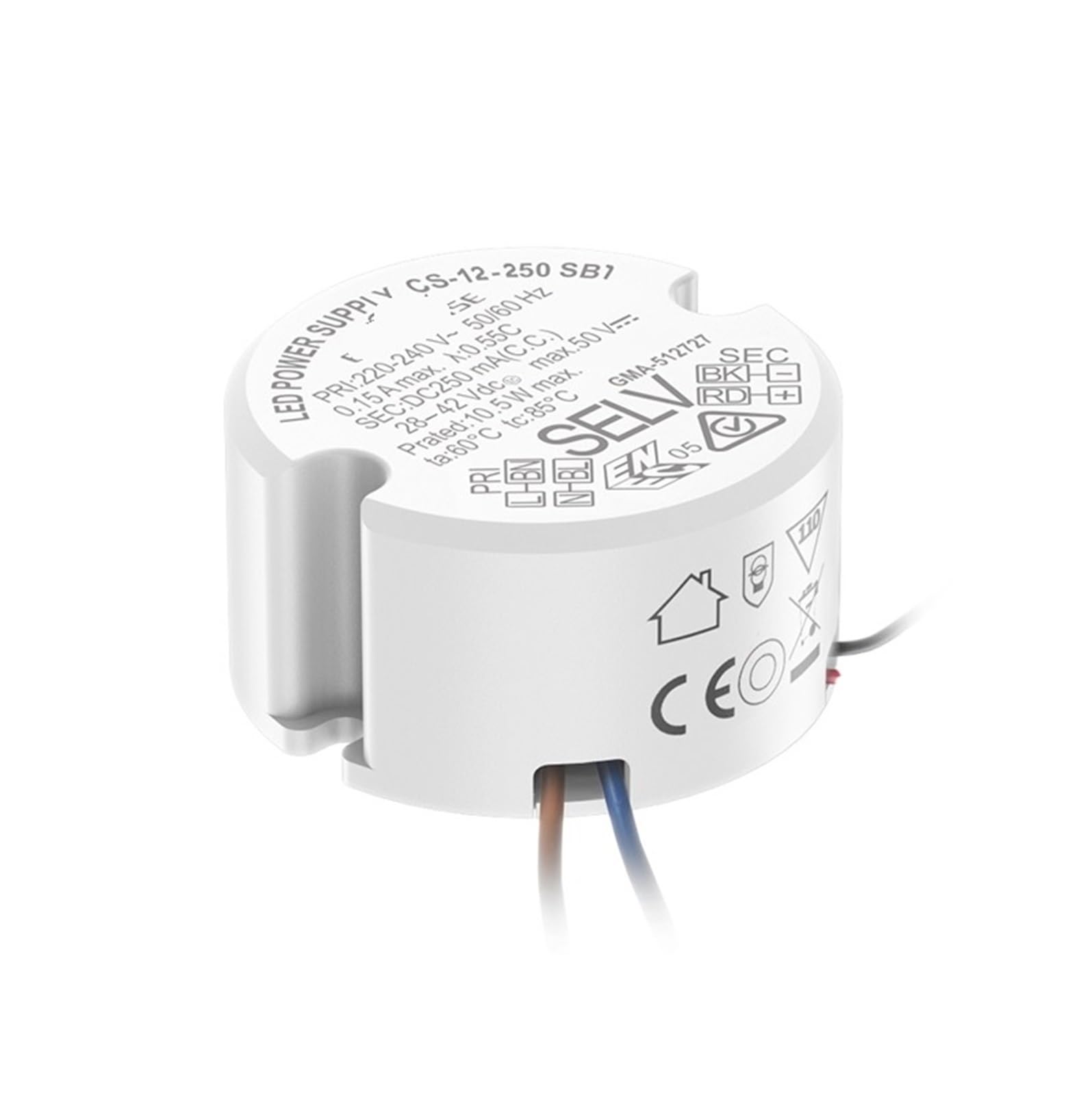 PWANUIGTE Round Waterproof LED Light Driver Power Supply Constant Current Ballast Downlight Spotlight Starter(28 42V 10W 250mA waterproof)