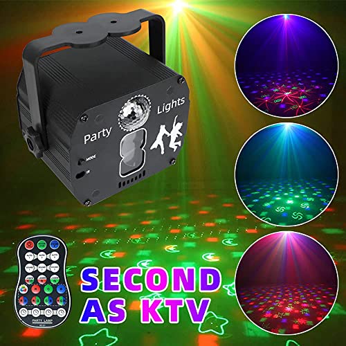 Image of AMKI Party Light, DJ Disco Party Light, Voice Activated Remote Control, RGB LED Projector Stage Light, Indoor Light Show, Christmas Club, KTV Bar Halloween Decor with Time Function