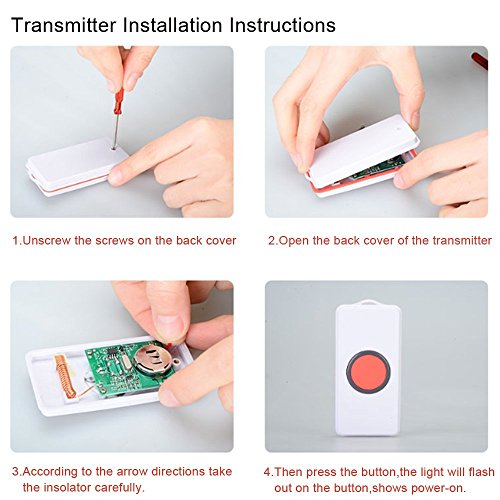 Wireless Caregiver,Caregiver Smart Personal Pager System Emergency Care Alarm Call Button Nurse Alert System -500+ft Operating Range (2 in1) - Thumbnail 4
