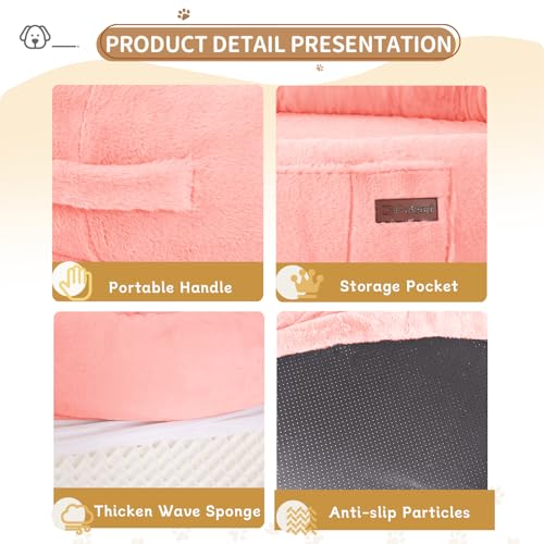 Image of Fvkind Human Sized Dog Beds for People, Human Dog Bed, 70 inchx33 inchx12 inch, Pink