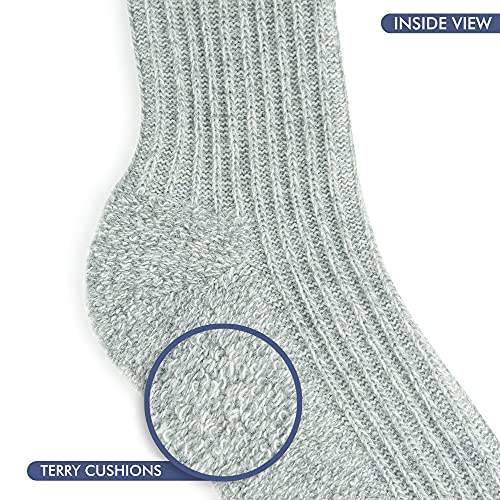 GoWith 3 Pairs Men's Thick Merino Wool Socks, Warm Cozy Winter Crew Socks, Thermal Full-Terry Fuzzy Knit Socks3