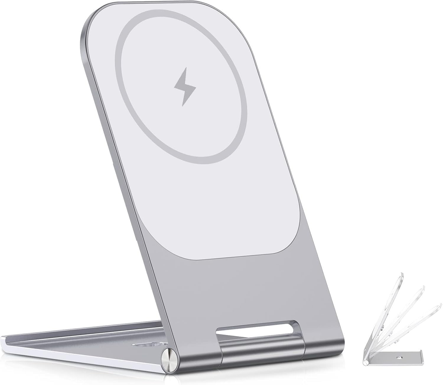 – Wireless Charger, Compatible with Phone 14-13-12 Series Magnetic Wireless Charger, Mag-Safe, Folding Aluminum Alloy Stand, for Phone 14/13/12 Pro Max/Pro/Mini