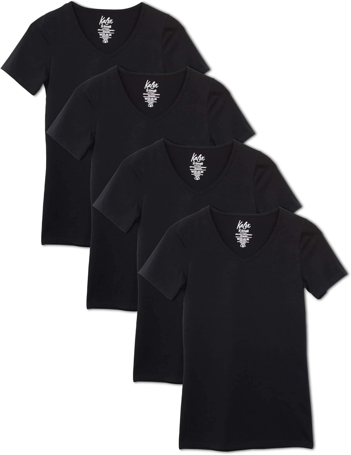 Kalon Women's 4-Pack V-Neck T-Shirt Base Layer