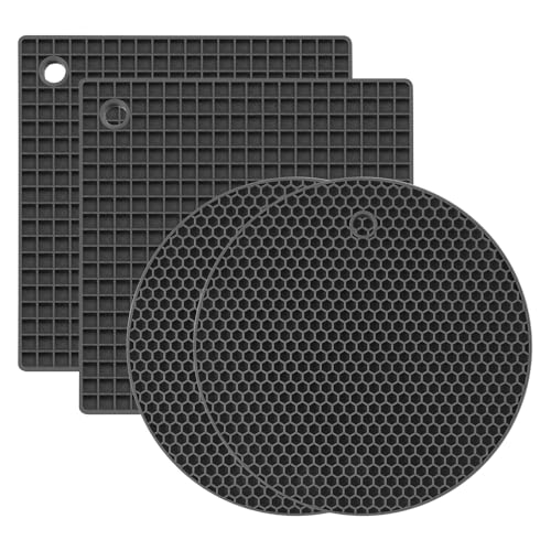 4-Pack Silicone Trivet Mats, 2 Square (6.9