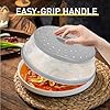 CasaCulina 2 Pack Collapsible Microwave Splatter Cover, Vented Microwave Lid with Hook Hole, Splatter Guard for Plate Dish Bowl, Vegetable Fruit Colander Multi-function Kitchen Gadget(Grey & Red) #2