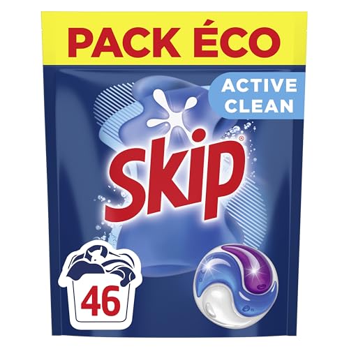 Skip - Lessive Capsules Tout en 1 Active Clean - Propreté Impeccable - Fraîcheur Longue Durée -...