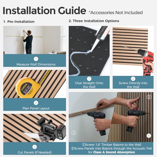 Image of AKUMAX Extra-Thick 0.7 inch Wood Slat Acoustic Wall Panels, 4 Pack 47.2 inch x 23.6 inch, 31 ft, NRC 0.80 Sound Absorbing 3D Slat Wall Paneling with Real Wood Veneer, E0 MDF and PET Felt, Black Walnut