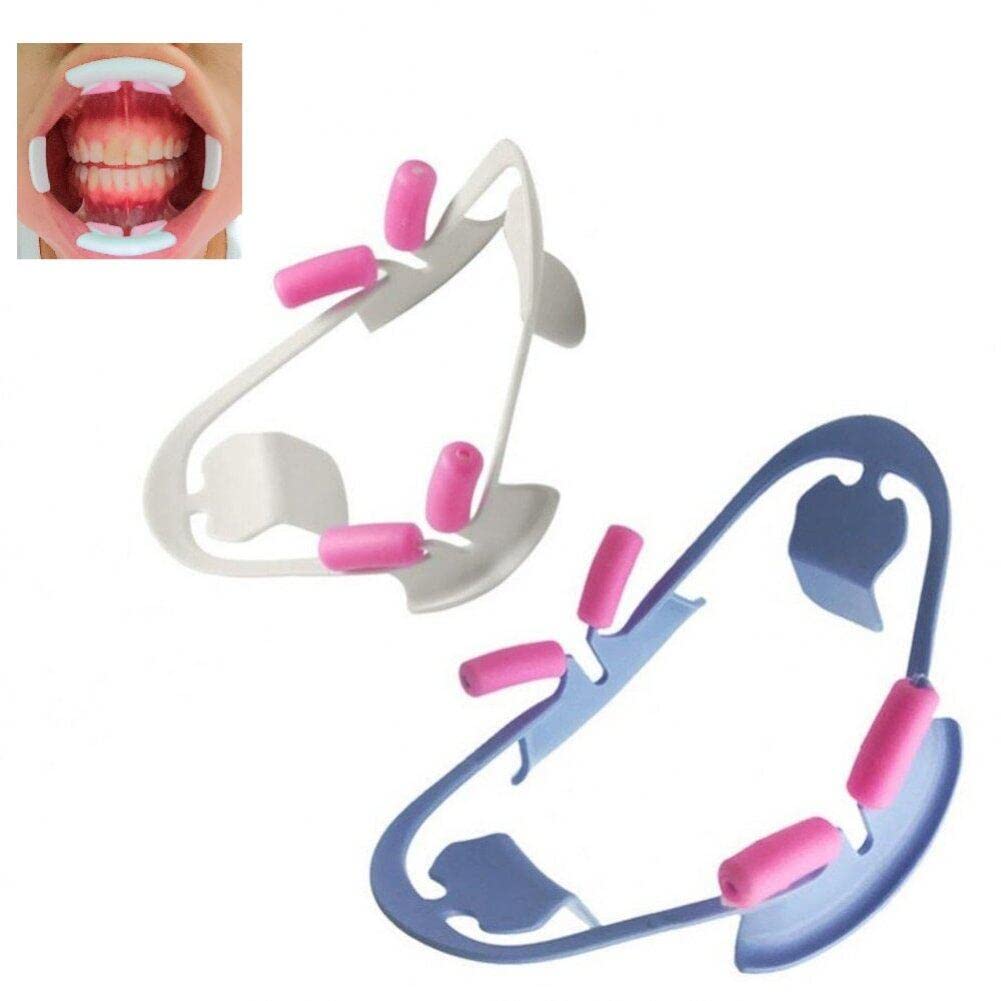 Danlai Blue+White Reusable Mouth Opener 2Pcs Dental Oral Intraoral Cheek Lip Retractor Orthodontic Mouth Support Opener Dental Accessories