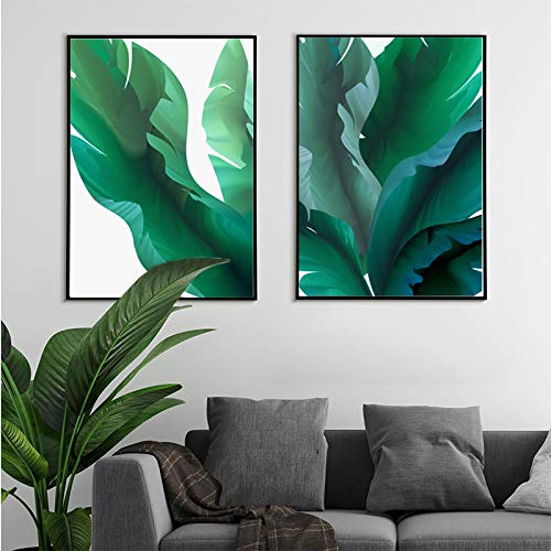 Feuilles de palmier vertes affiches pour un salon style scandinave apaisant