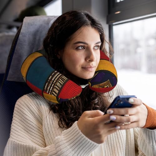Almohada de viaje con relleno de poliéster y diseño africano miniatura 6