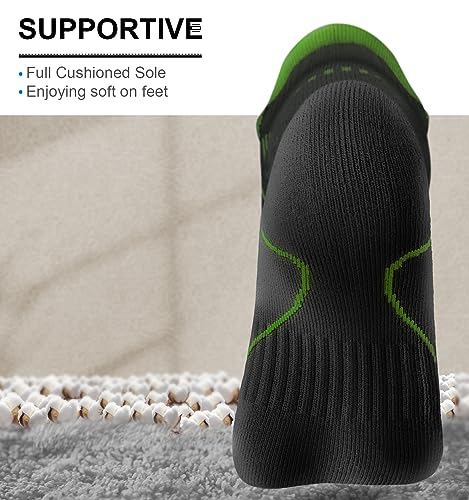 Image of BULLIANT Men Running Ankle Socks 6Pack-Cushioned Support-Low Cut No Show