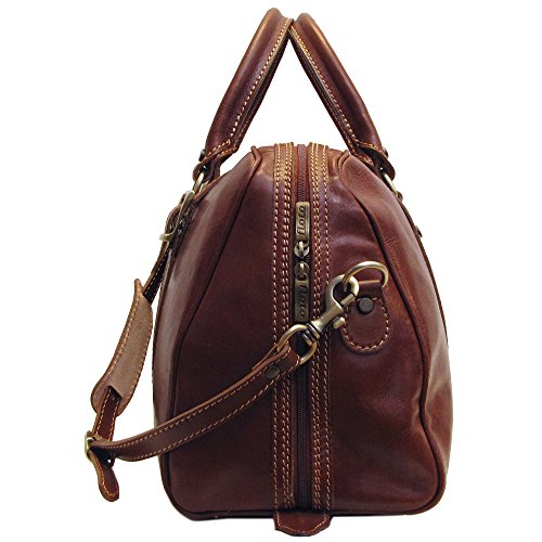 Floto Luggage Trastevere Duffle Travel Bag, Vecchio Brown, Medium