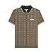 Lambretta Mens Geo Polo Short Sleeve Black/Gold L