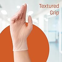 Vista 2 de Caring Vinyl Exam Gloves Powder Free and Not Made with Natural Rubber Latex, Gloves for Medical Use, First Aid, Food Prep